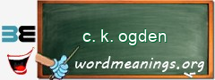 WordMeaning blackboard for c. k. ogden